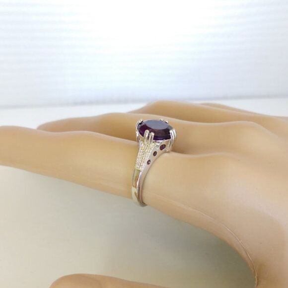 Amethyst Ring 3 Carats Size 7 - Picture 8 of 8